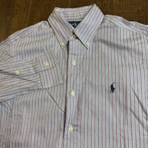 NWT Ralph Lauren Long Sleeve Striped Button Down Dress Shirt Small Pony